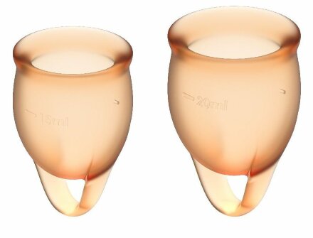 Набор оранжевых менструальных чаш Feel confident Menstrual Cup 