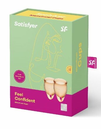 Набор оранжевых менструальных чаш Feel confident Menstrual Cup 