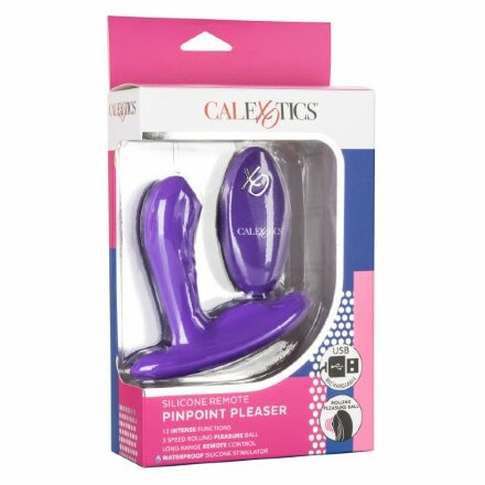Фиолетовый вибромассажёр простаты Silicone Remote Pinpoint Pleaser 