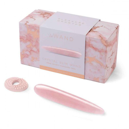 Массажер Le Wand Crystal Slim Wand из розового кварца 