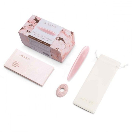 Массажер Le Wand Crystal Slim Wand из розового кварца 