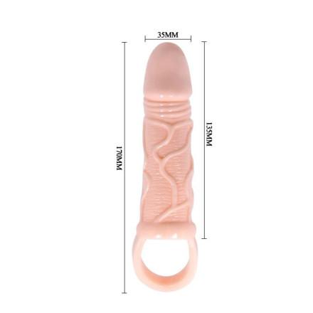 Телесная насадка на пенис с подхватом MEN EXTENTSION - 17 см. 