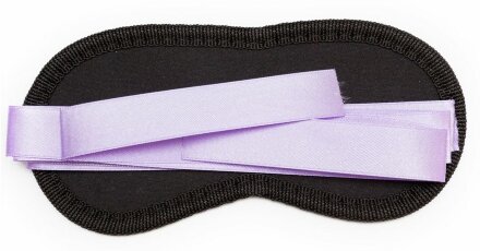 Чёрная маска на глаза Purple&amp;Black с фиолетовыми завязками 