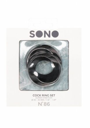 Набор из двух черных эрекционных колец N 86 Cock Ring Set 