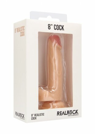 Телесный фаллоимитатор Realistic Cock 8&quot; With Scrotum - 20 см. 