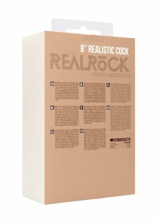 Телесный фаллоимитатор Realistic Cock 8&quot; With Scrotum - 20 см. 