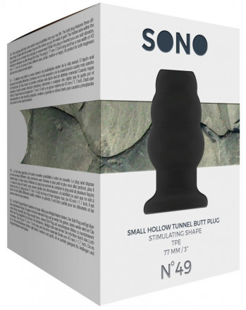 Чёрная анальная пробка с тоннелем №49 Small Hollow Tunnel Butt Plug 3 Inch - 7,7 см. 