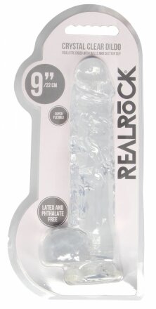 Прозрачный фаллоимитатор Realrock Crystal Clear 9 inch - 25 см. 