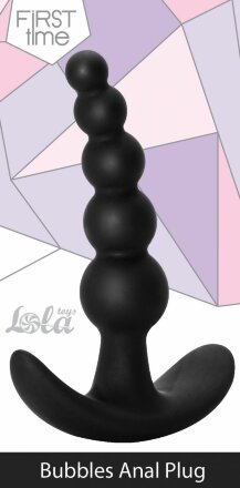 Чёрная анальная пробка Bubbles Anal Plug - 11,5 см. 
