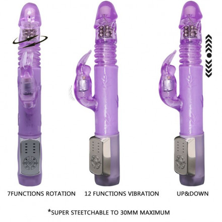 Сиреневый мультифункциональный вибратор Deluxe Dreeam Lover - 26 см. 