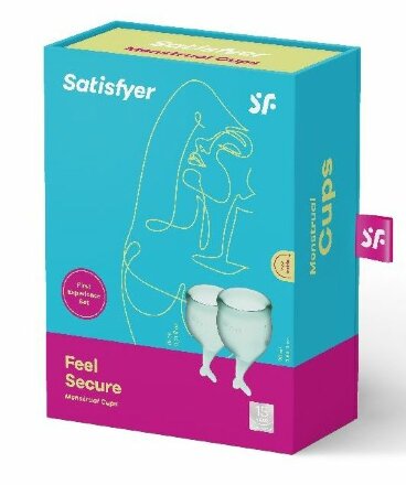 Набор темно-зеленых менструальных чаш Feel secure Menstrual Cup 