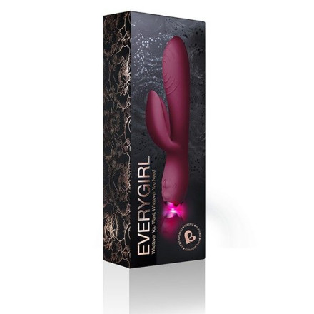 Фиолетовый вибратор-кролик Every Girl - 18,2 см. 