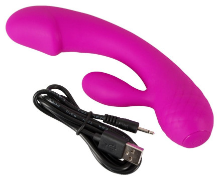 Лиловый вибратор-кролик Super Soft Silicone Rabbit Vibrator - 17,7 см. 