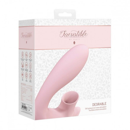 Розовый вибратор для G-точки Irresistible Desirable с бесконтактной клиторальной стимуляцией 