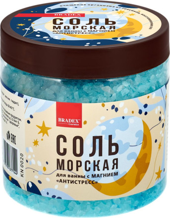 Морская соль для ванны с магнием  Антистресс  - 600 гр. 