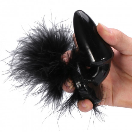 Пробка с хвостиком Black Bunny - 11 см. 