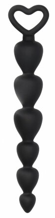 Черная анальная елочка Silicone Anal Beads - 17,5 см. 