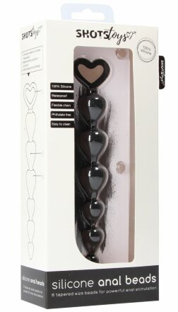 Черная анальная елочка Silicone Anal Beads - 17,5 см. 