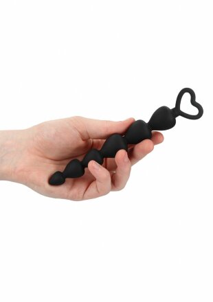 Черная анальная елочка Silicone Anal Beads - 17,5 см. 