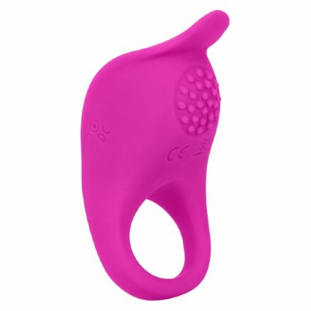 Ярко-розовое эрекционное виброкольцо Silicone Rechargeable Teasing Enhancer 