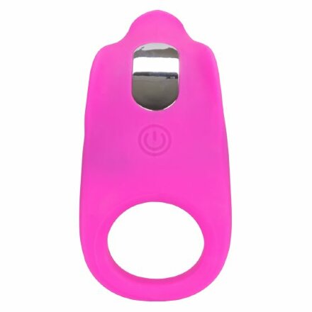 Ярко-розовое эрекционное виброкольцо Silicone Rechargeable Teasing Enhancer 