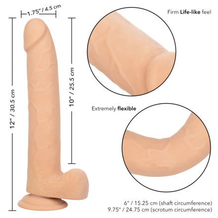 Телесный фаллоимитатор-гигант Size Queen 10  - 30,5 см. 