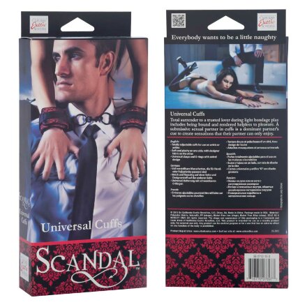 Атласные наручники Scandal Universal Cuffs с цепью 