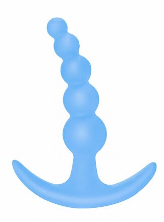 Голубая анальная пробка Bubbles Anal Plug - 11,5 см. 