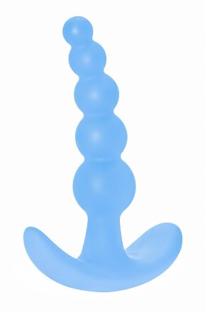 Голубая анальная пробка Bubbles Anal Plug - 11,5 см. 