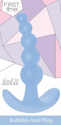 Голубая анальная пробка Bubbles Anal Plug - 11,5 см. 