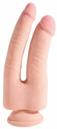 Телесный фаллоимитатор на присоске 9.5&quot; Triple Density Double Penetrator - 24,1 см.