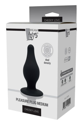 Черный анальный стимулятор DUAL DENSITY PLEASURE PLUG M - 9,3 см. 