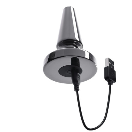 Черная анальная вибропробка Beginner Metal Plug - 11,2 см. 