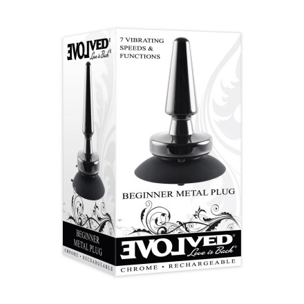 Черная анальная вибропробка Beginner Metal Plug - 11,2 см. 