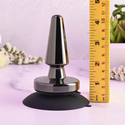 Черная анальная вибропробка Beginner Metal Plug - 11,2 см. 