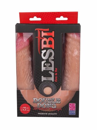 Двусторонний фаллоимитатор FLEX&amp;FIX - 46 см. 