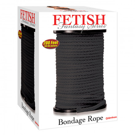 Черная веревка для связывания Bondage Rope - 60,9 м. 