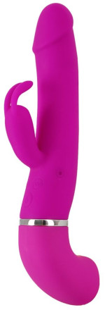 Лиловый вибратор-кролик с функцией сквирта Cumshot Rabbit Vibrator - 24 см. 