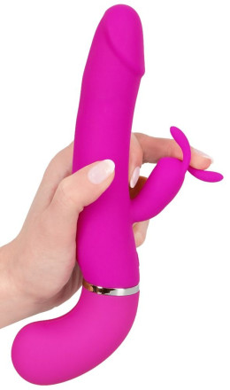 Лиловый вибратор-кролик с функцией сквирта Cumshot Rabbit Vibrator - 24 см. 