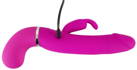Лиловый вибратор-кролик с функцией сквирта Cumshot Rabbit Vibrator - 24 см. 