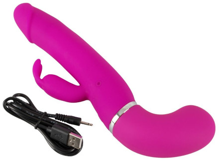 Лиловый вибратор-кролик с функцией сквирта Cumshot Rabbit Vibrator - 24 см. 
