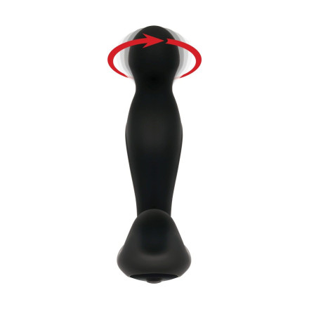 Черный вибростимулятор простаты Adam s Rotating P-spot Massager - 14,2 см. 