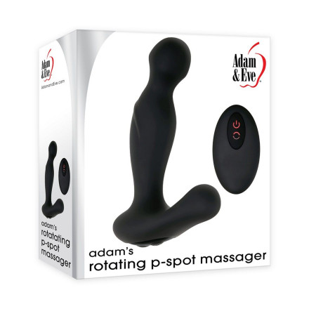 Черный вибростимулятор простаты Adam s Rotating P-spot Massager - 14,2 см. 