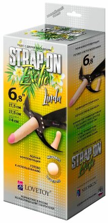 Пояс-трусики с 2 насадками Exotic-Linda - 17,5 см. 