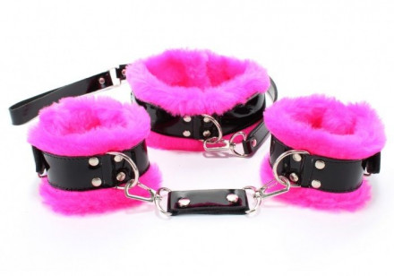 Набор с розовым мехом BDSM Light 