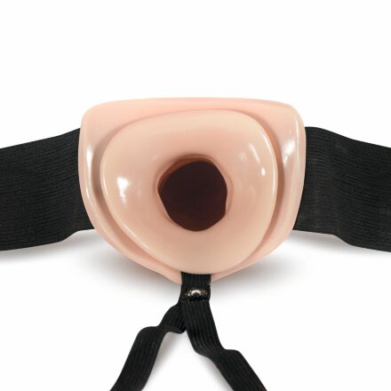 Телесный полый страпон Dr. Skin 6 Inch Hollow Strap On - 15,2 см. 