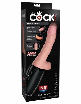 Хай-тек вибратор с функцией толкания 6.5 Thrusting Cock With Balls 