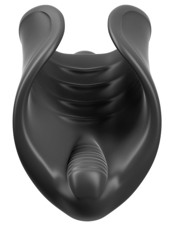Чёрный мастурбатор Vibrating Silicone Stimulator с вибрацией 