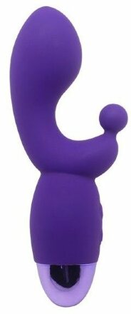 Фиолетовый вибратор INDULGENCE Rechargeable G Kiss - 16,5 см. 