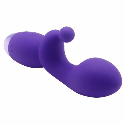Фиолетовый вибратор INDULGENCE Rechargeable G Kiss - 16,5 см. 